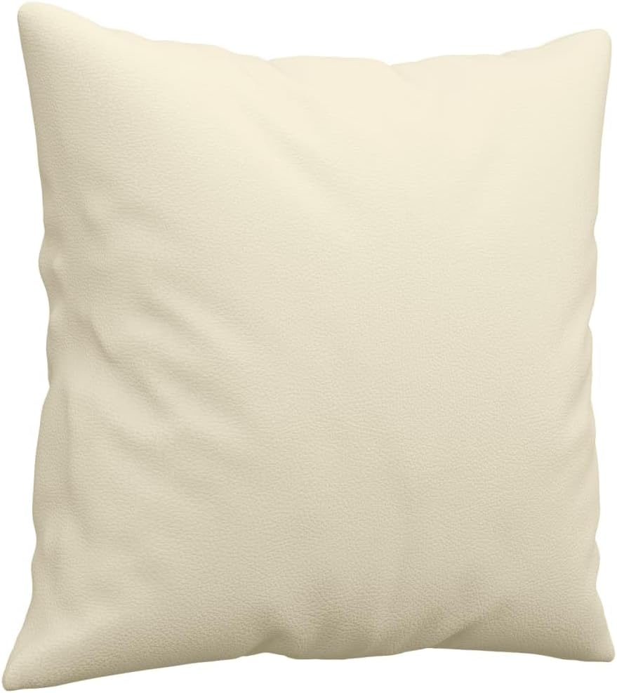 2 Sitzer(120cm) + 2 Sitzer Sofa (140cm) +Fußhocker mit Kissen Couch Loungesofa Sessel Kunstleder Creme