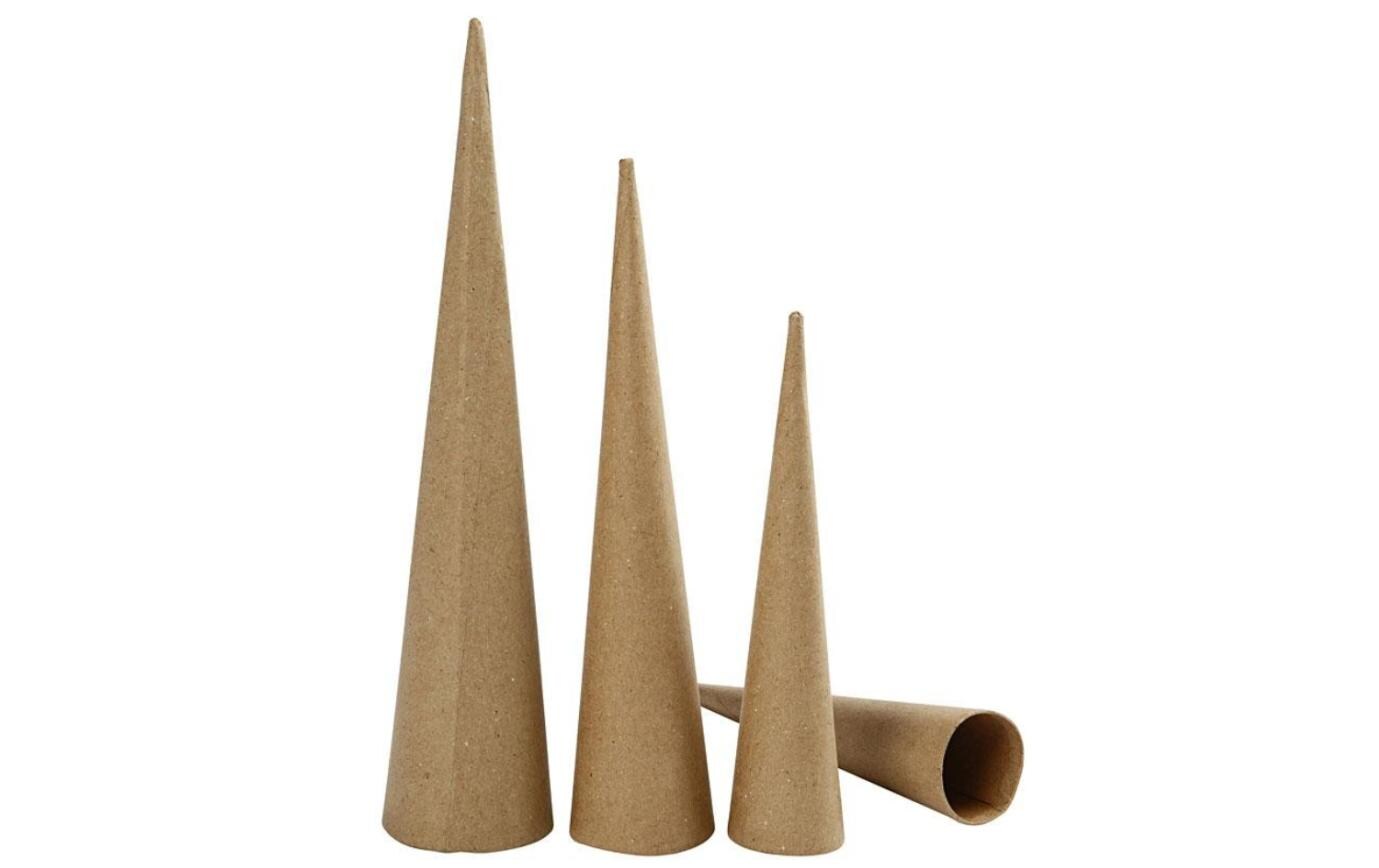 Papp-Kegel 20-30 cm 3 StückPappkegel