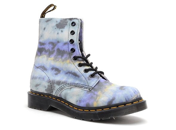 Dr martens boots bottine plates femme pascal tie and dye bleu