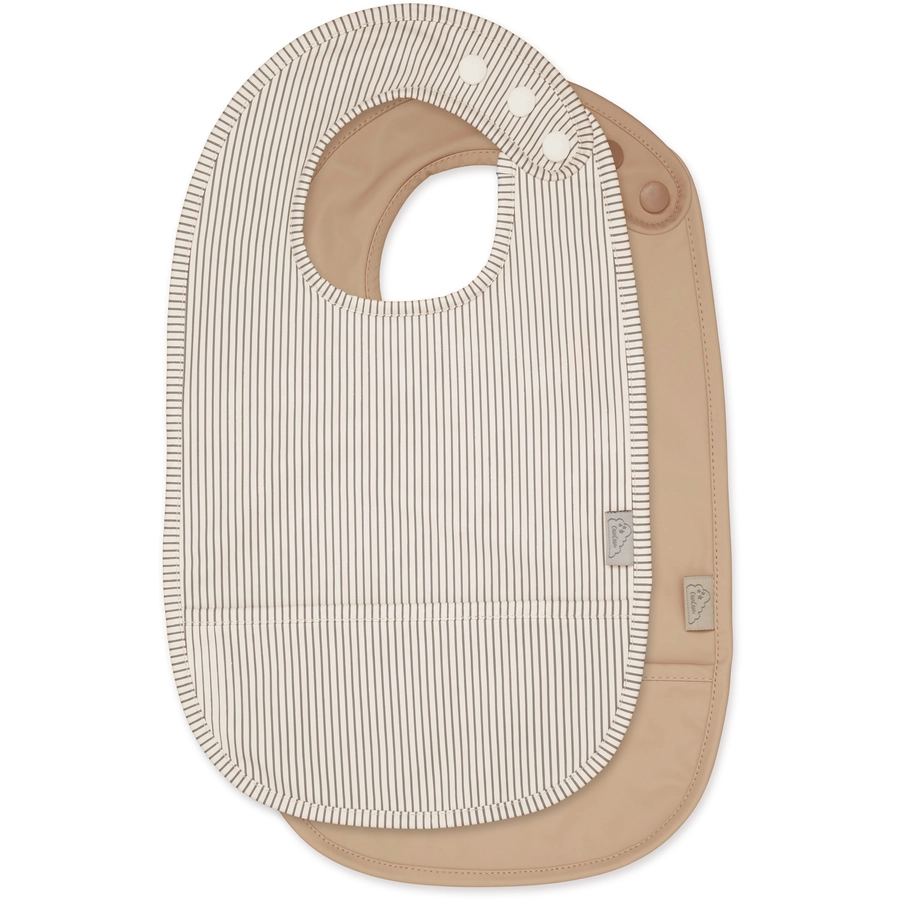 Cam Cam® COPENHAGEN Poly-Lätzchen mit Tasche 2er Pack Classic Stripes Camel