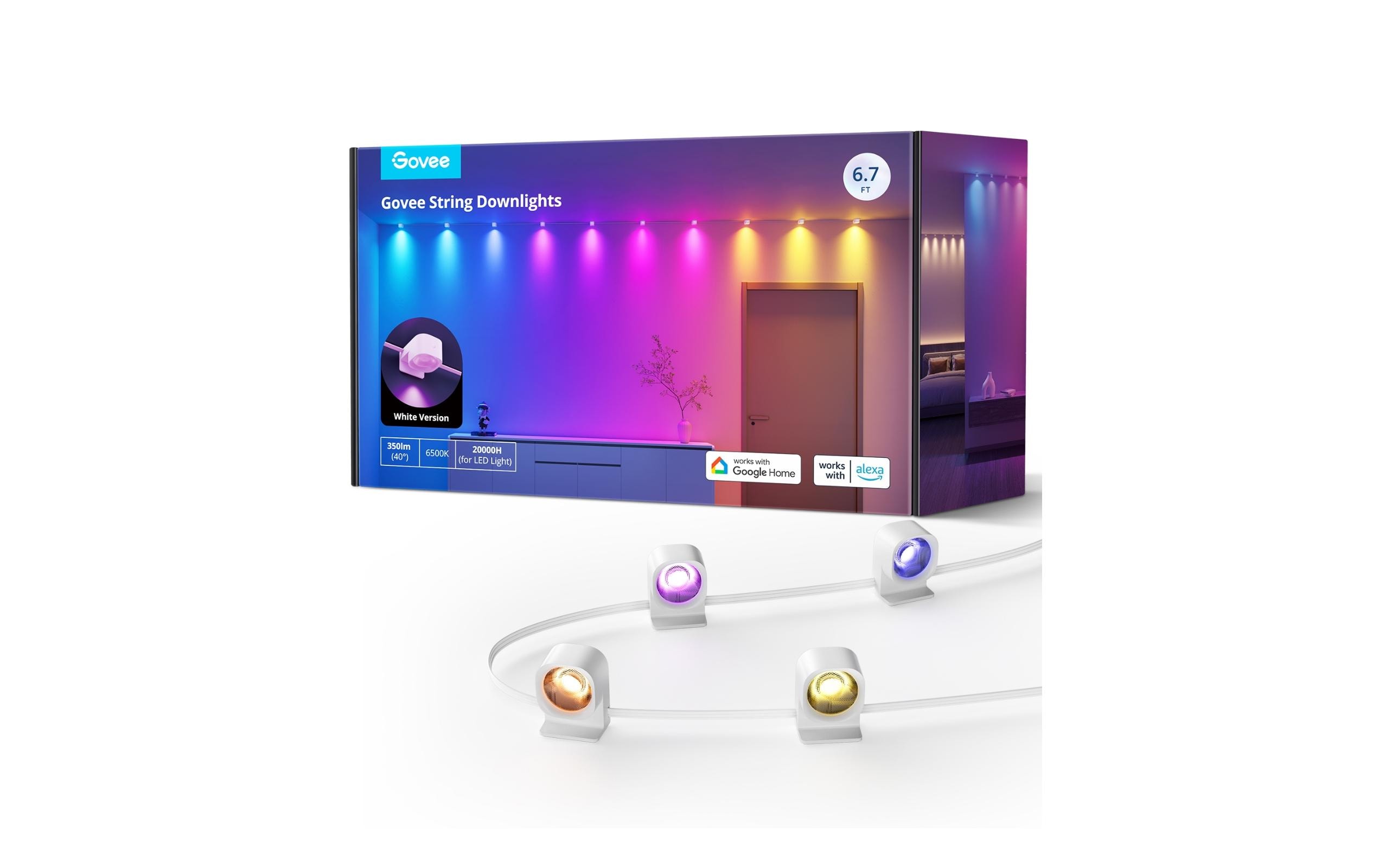 LED String-Downlights, RGBIC, 5 m<br>Smarte LED-Lichterkette/Deckenleuchte mit RGBIC-Segmentfarben