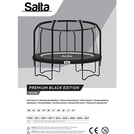 Salta Premium Black Edition havetrampolin Ø: 427 cm