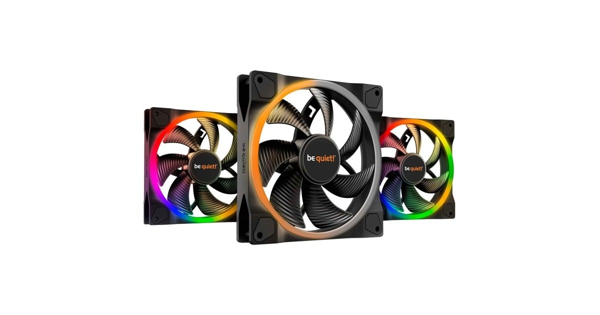 be quiet!Light Wings PWM RGB case fans  (Zwart, 3 stuks, 140 x 140 x 25 mm)