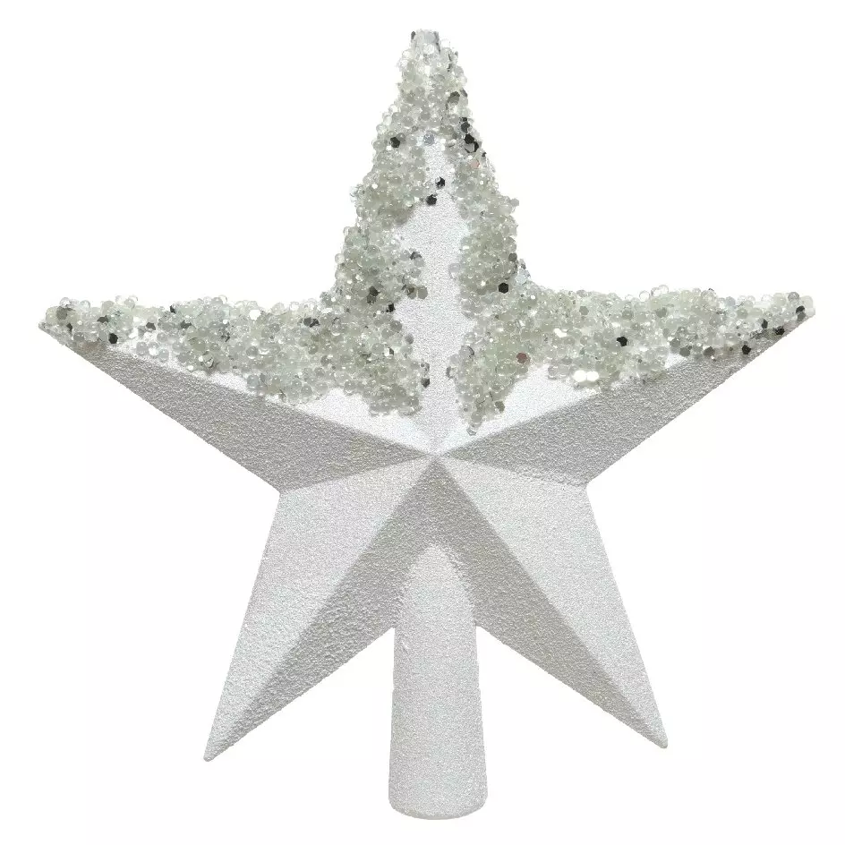 Cimier de sapin pailleté Alpeo Blanc