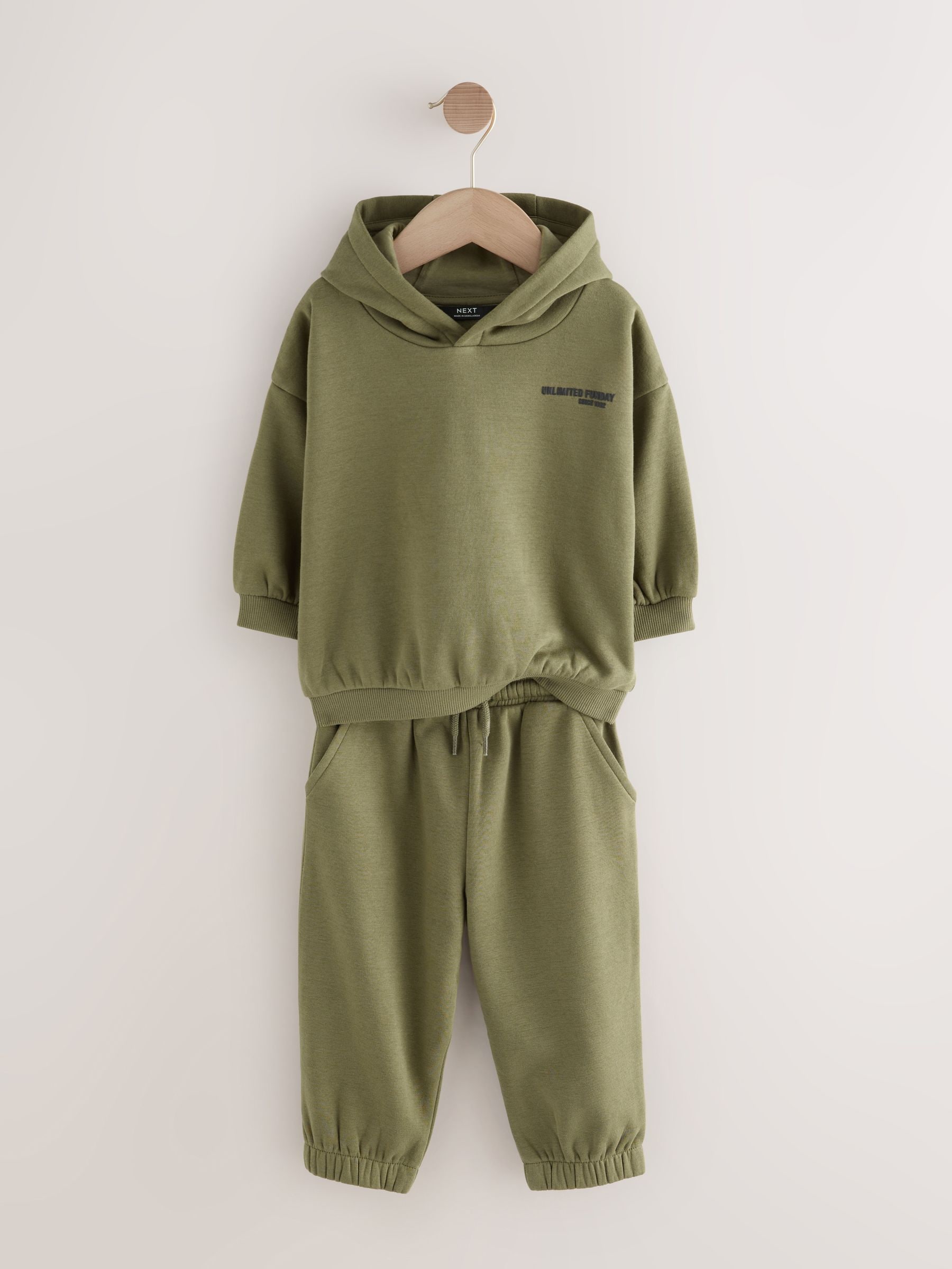 Kakigroen - Set met hoodie met slogan en joggingbroek (3mnd-7jr)