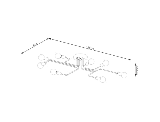 SOLLUX LIGHTING - Lustre vector 8 noir