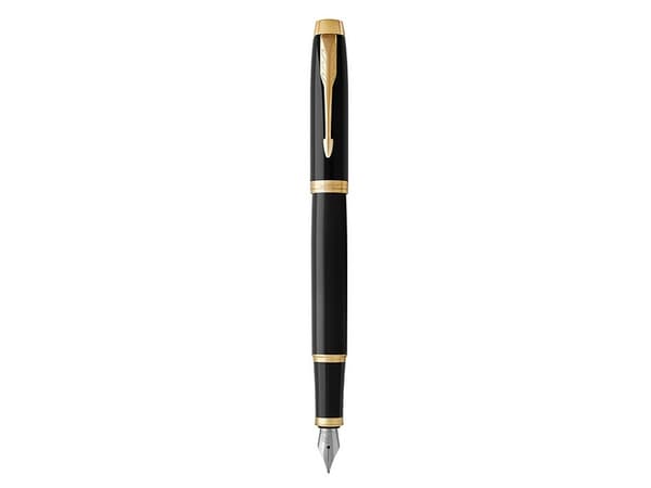 Parker IM, Svart, Gull, Fyllesystem med patron, Blå, Aluminium, Messing, Metall, Rund spiss, Rustfritt stål