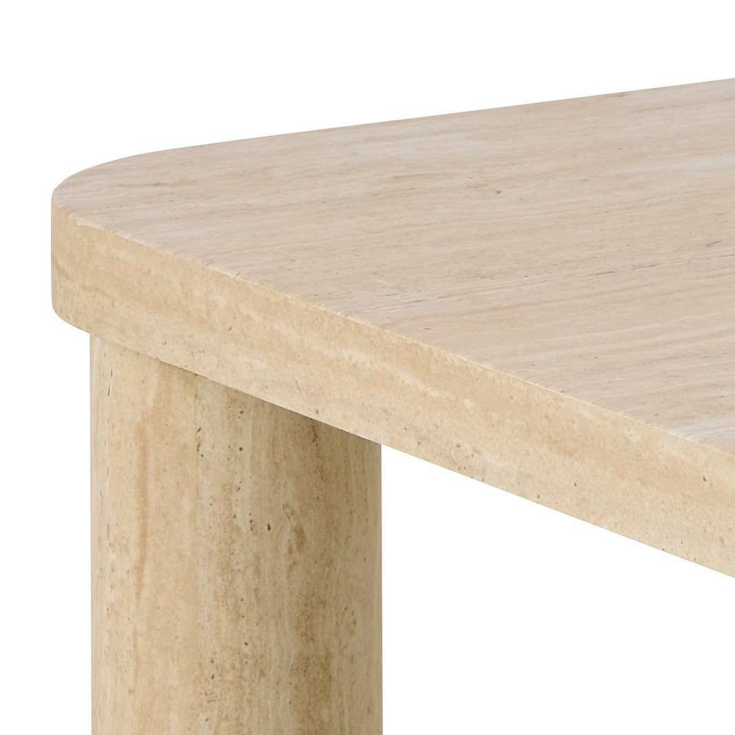 Solano sofabord Topp og understell i travertin. 60x60x36cm