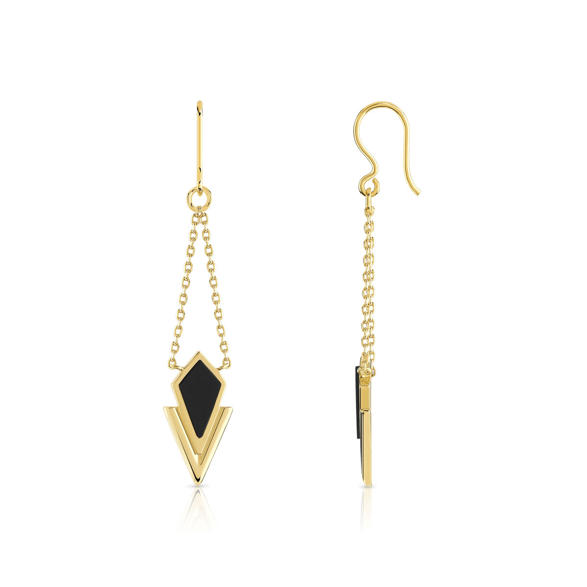 Boucles d'oreilles dorées et acrylique