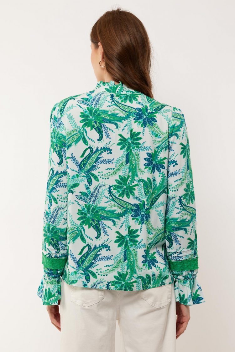 G-maxx - Nynke Blouse - Zand/Appel Groen