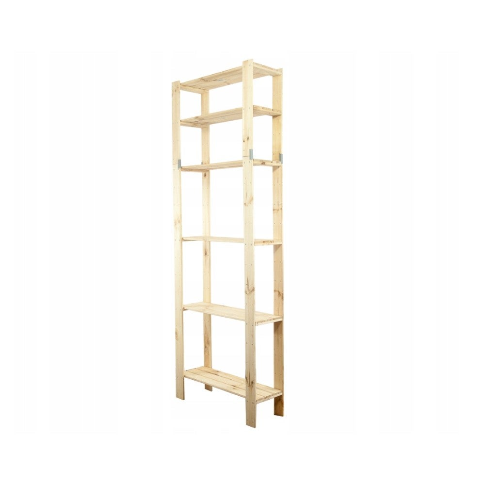 PROREGAL Houten Plank Woodland HxBxD 230 x 120 x 50 cm Plankbelasting 120 kg 6 planken Dennenhout Naturel