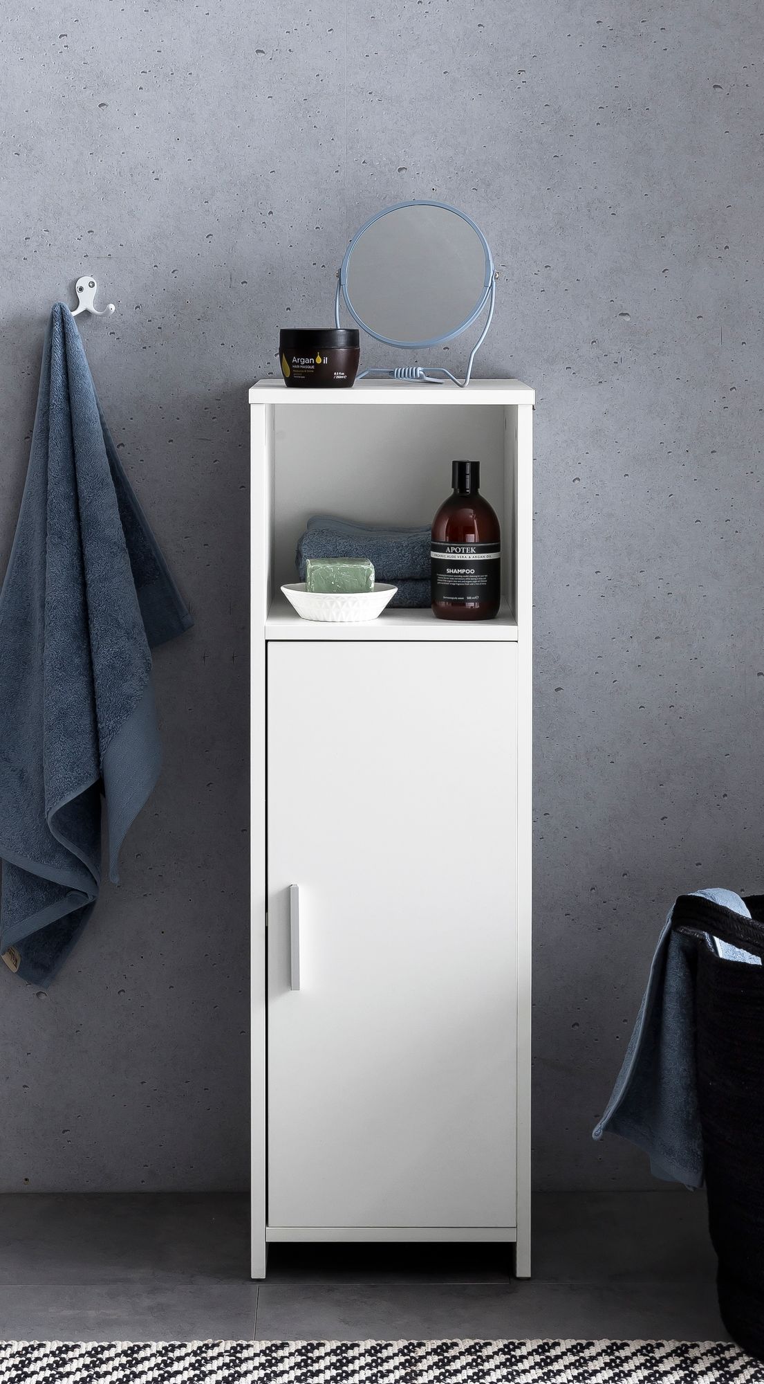 KADIMA DESIGN Badschrank, Stilvoll, zeitloses Design, kratzfestes Melaminharz, 30x95,5x30 cm.