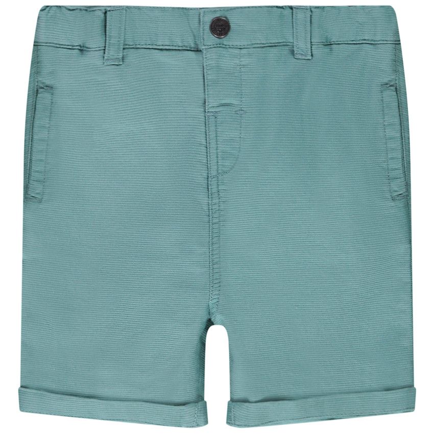 Bermuda en coton fantaisie uni pour bébé garçon - Kaki