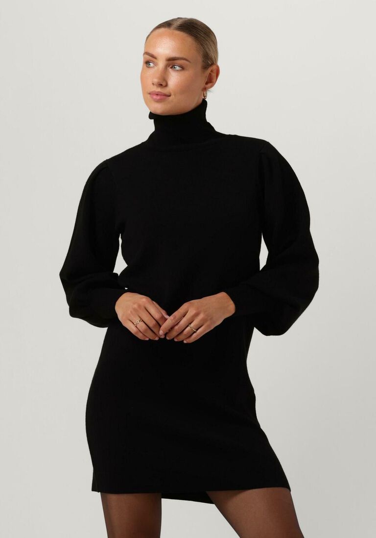 Y.A.S. zwarte y.a.s. mini jurk yasfonny ls roll neck knit dress