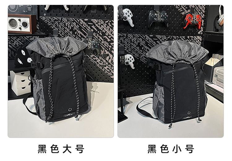 Hikuozy - Nylon rugzak met trekkoordpaneel