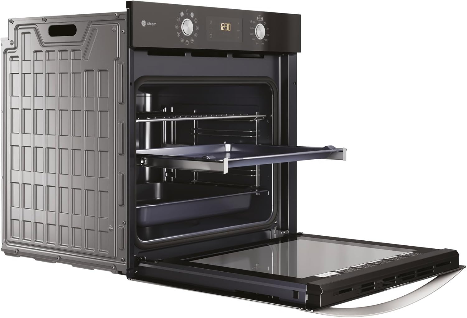 Privileg PBWK3 JH8S BLG Einbau-Backofen mit Hydrolyse und Dampffunktionen/ 71 l/Hydrolyse/CLICK und CLEAN/Multi-Level-Kochen/Pizzafunktion/Freasy Cook