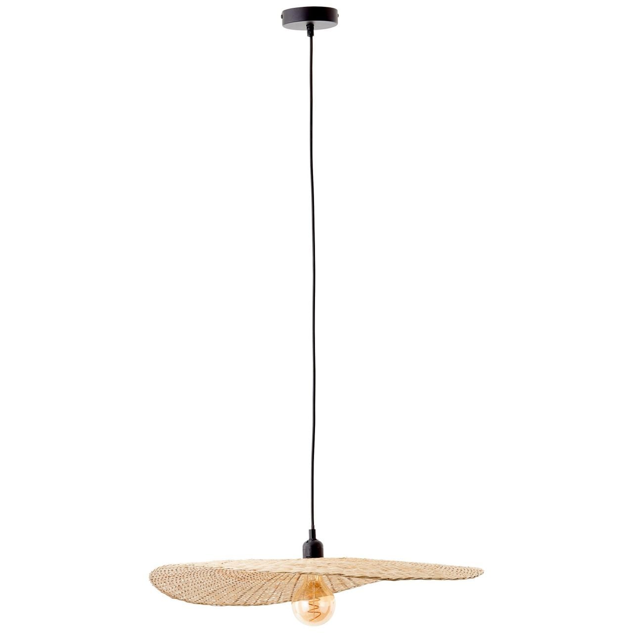 Brilliant Pendelleuchte »Jefter« E27 1 Stk. 120 cm Höhe, dimmbar, Ø 60 cm, E27, Bambus, schwarz/natur