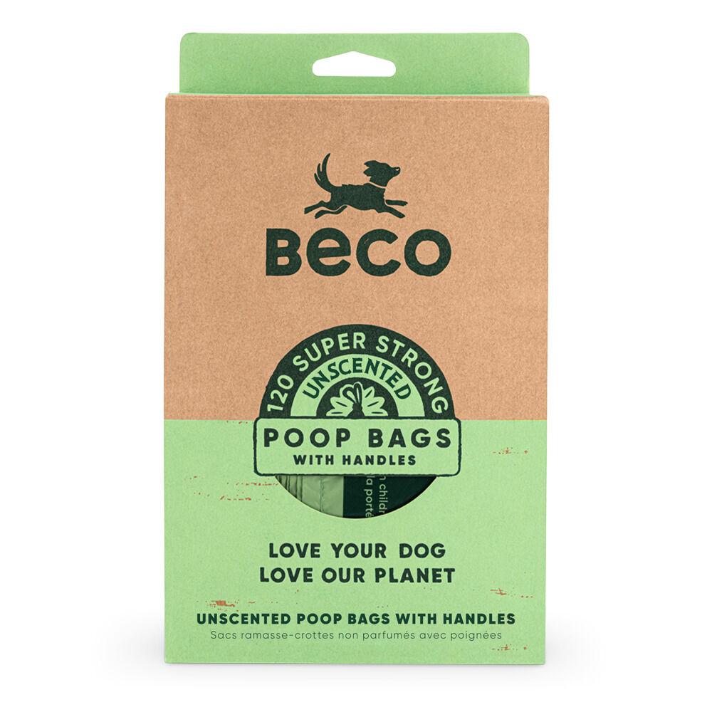 Beco Poepzakjes met handvat - Poepzakjes & accessoires - 120 Stuks - Groen