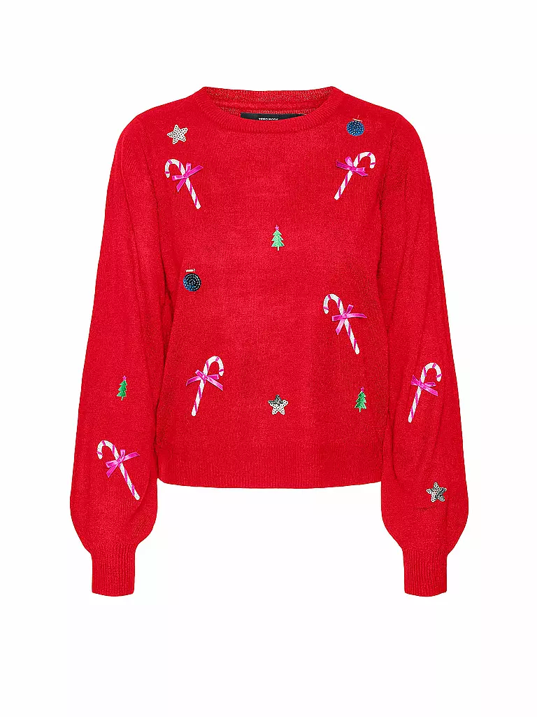 VERO MODA Pullover VMNEWJOLLY rot