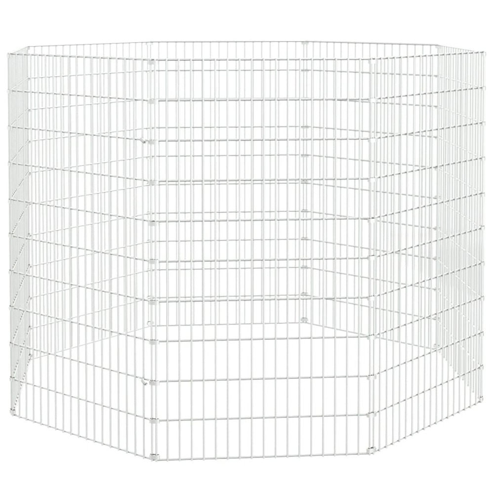 Cage à lapin 8 panneaux 54x100 cm fer galvanisé