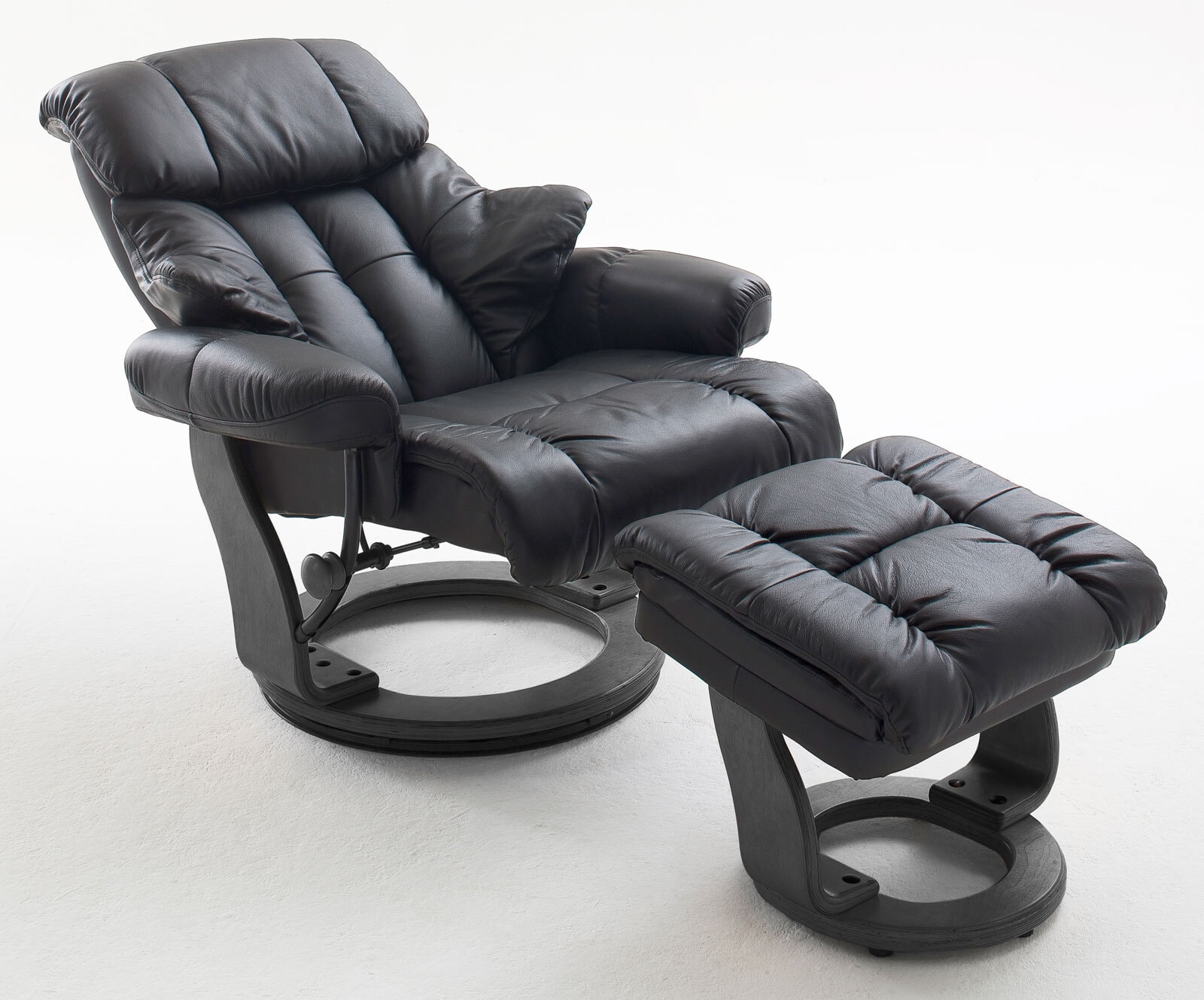 CASAVANTI Sessel mit Hocker CALGARY 2-teilig schwarz