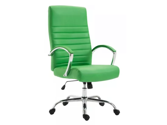 Chaise de bureau - Similicuir & Métal chromé - Vert - Valais