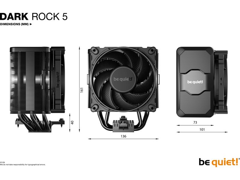 be quiet! CPU-Kühler Dark Rock 5 Leiser High-End-Kühler