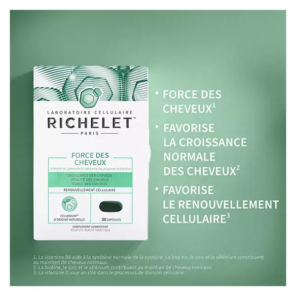 RICHELET Fortalecedor Capilar, Suplemento Alimentar para Cabelo, 30 Cápsulas