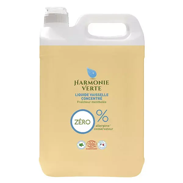 Detergente líquido concentrado para louça Harmonie Verte, frescor mentolado, 5L