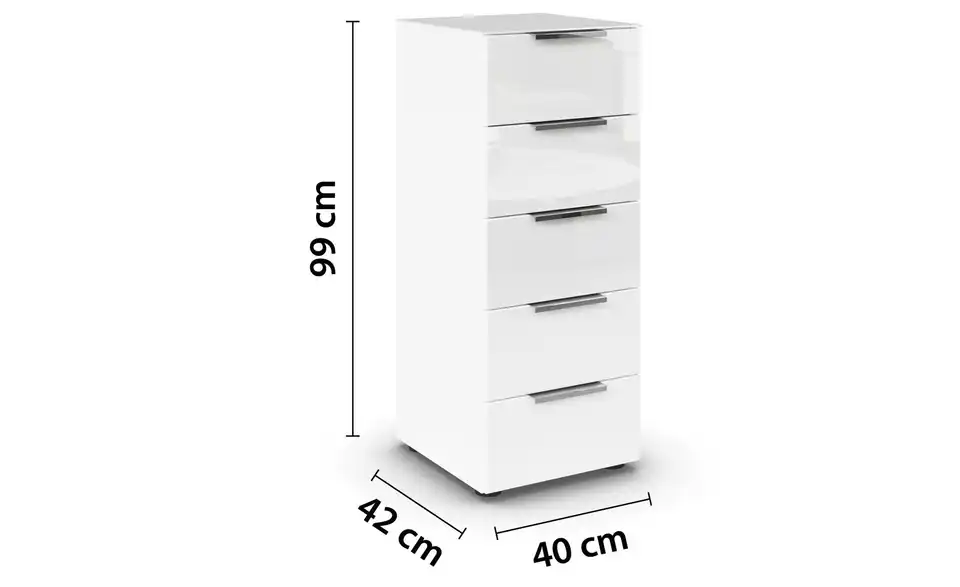 Kommode 40 cm verchromt Weiß