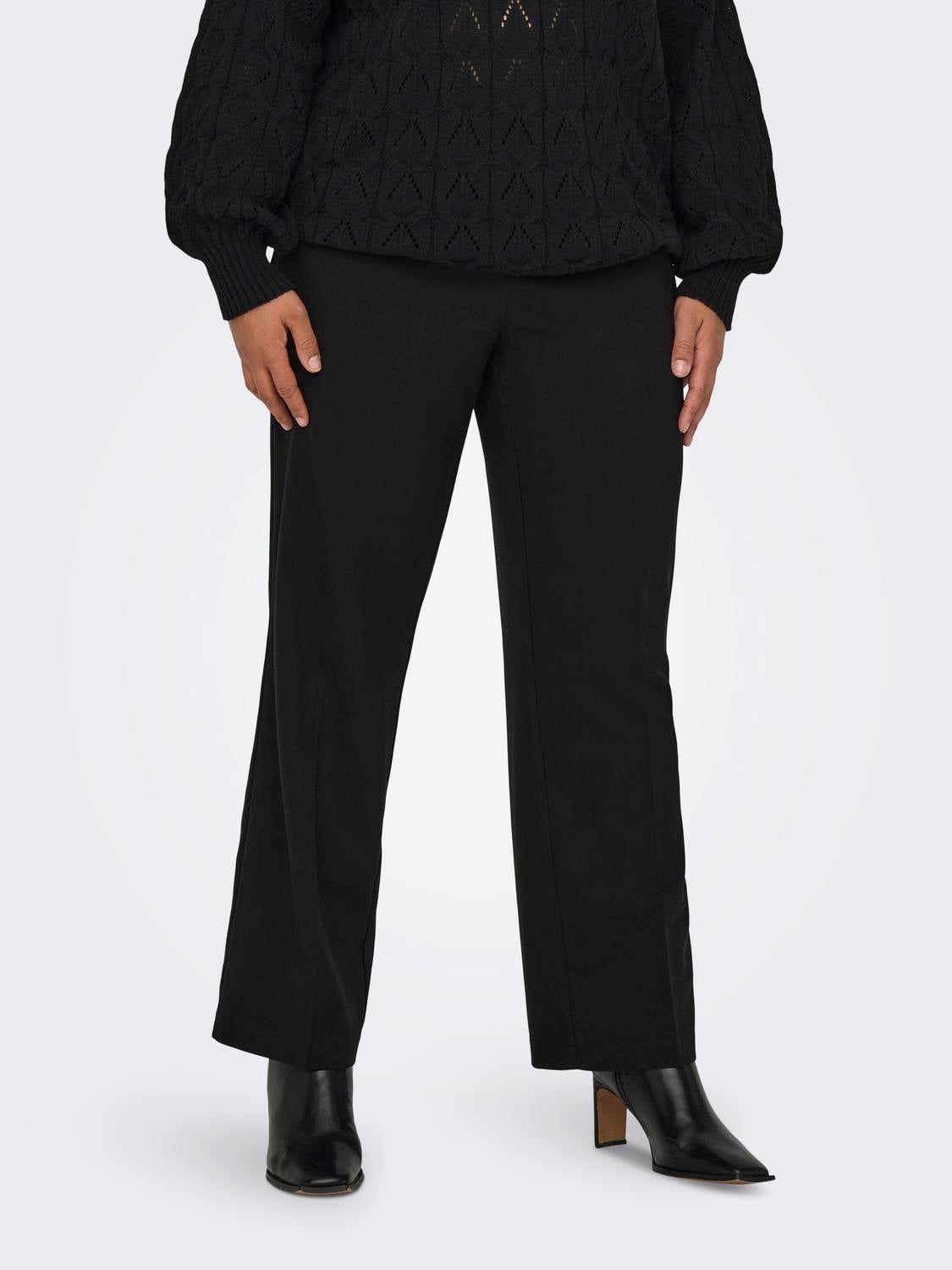 CARLIETTE Hohe Taille Gerade geschnitten Hose Black