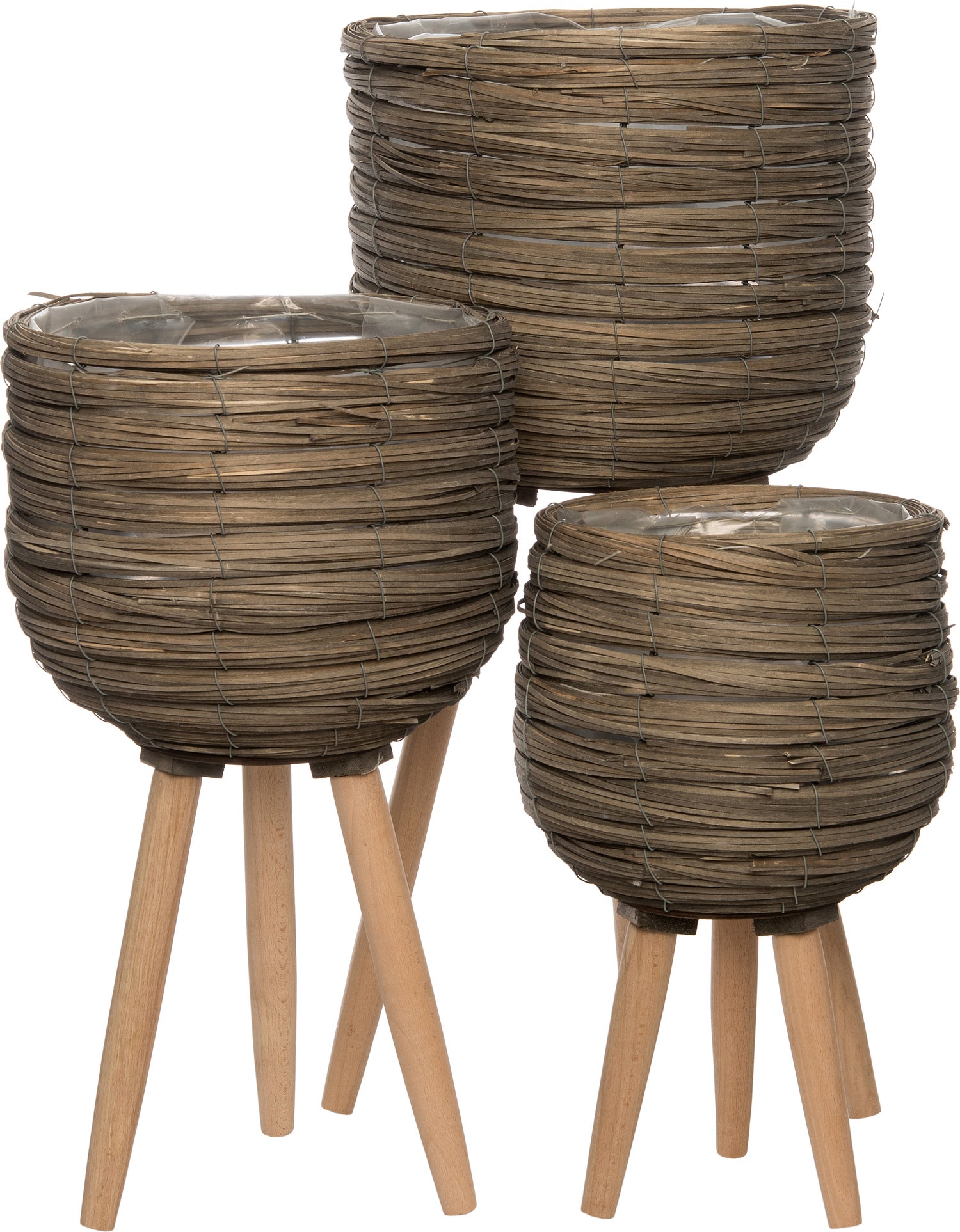 Intratuin bloempot riet grijs D 25 H 46 cm