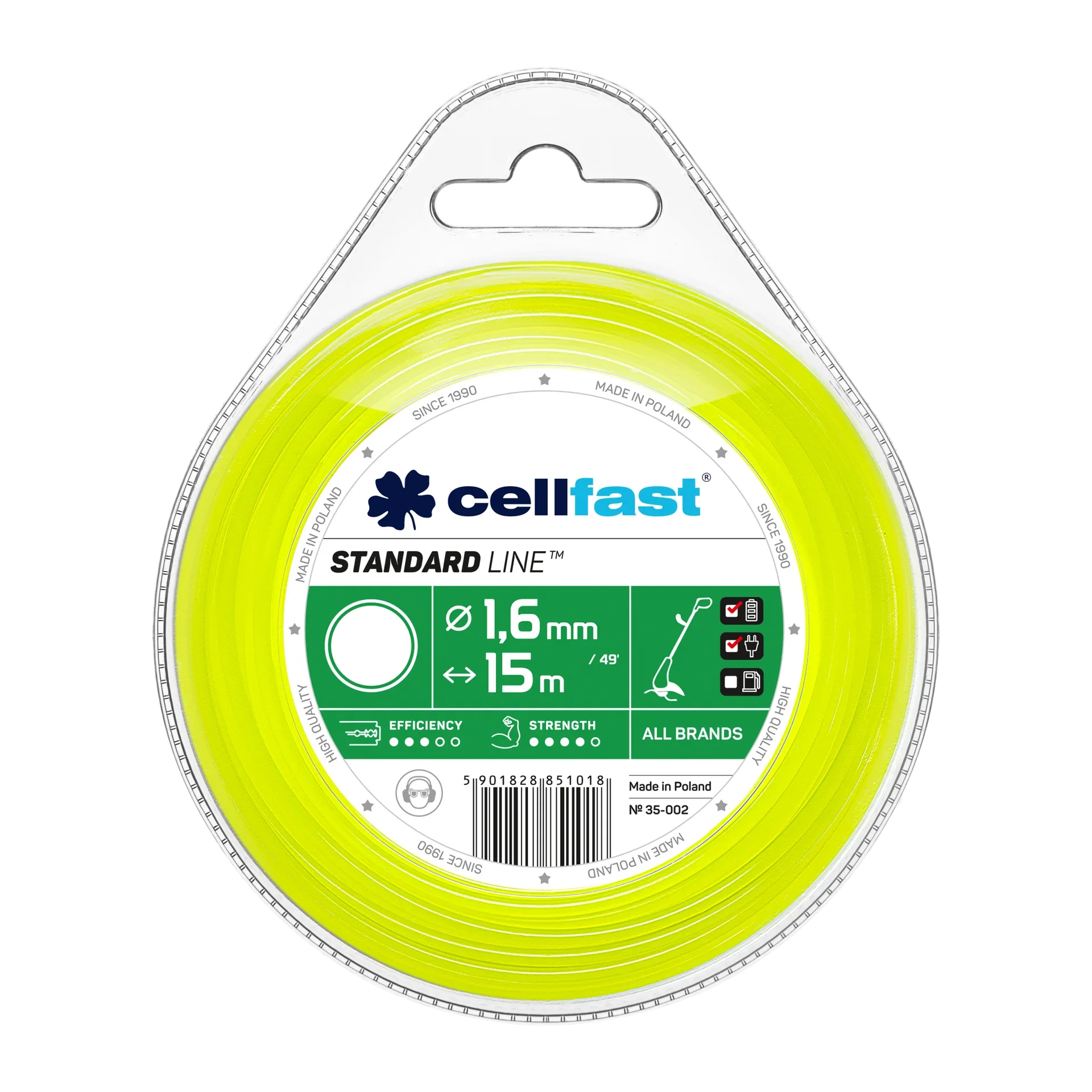 Cell-fast Trimmertråd 1,6 mm x 15 m rund Standard Lengde 15 m