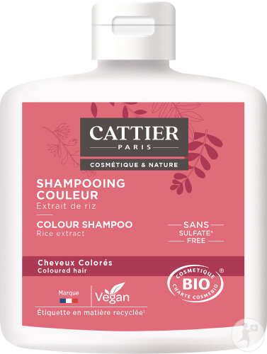 Cattier Shampoing Couleur Sans Sulfates Cheveux Colorés Bio Flacon 250ml