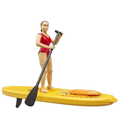 Bruder Figur - bwoRød - Livredder m. Paddleboard - 62785
