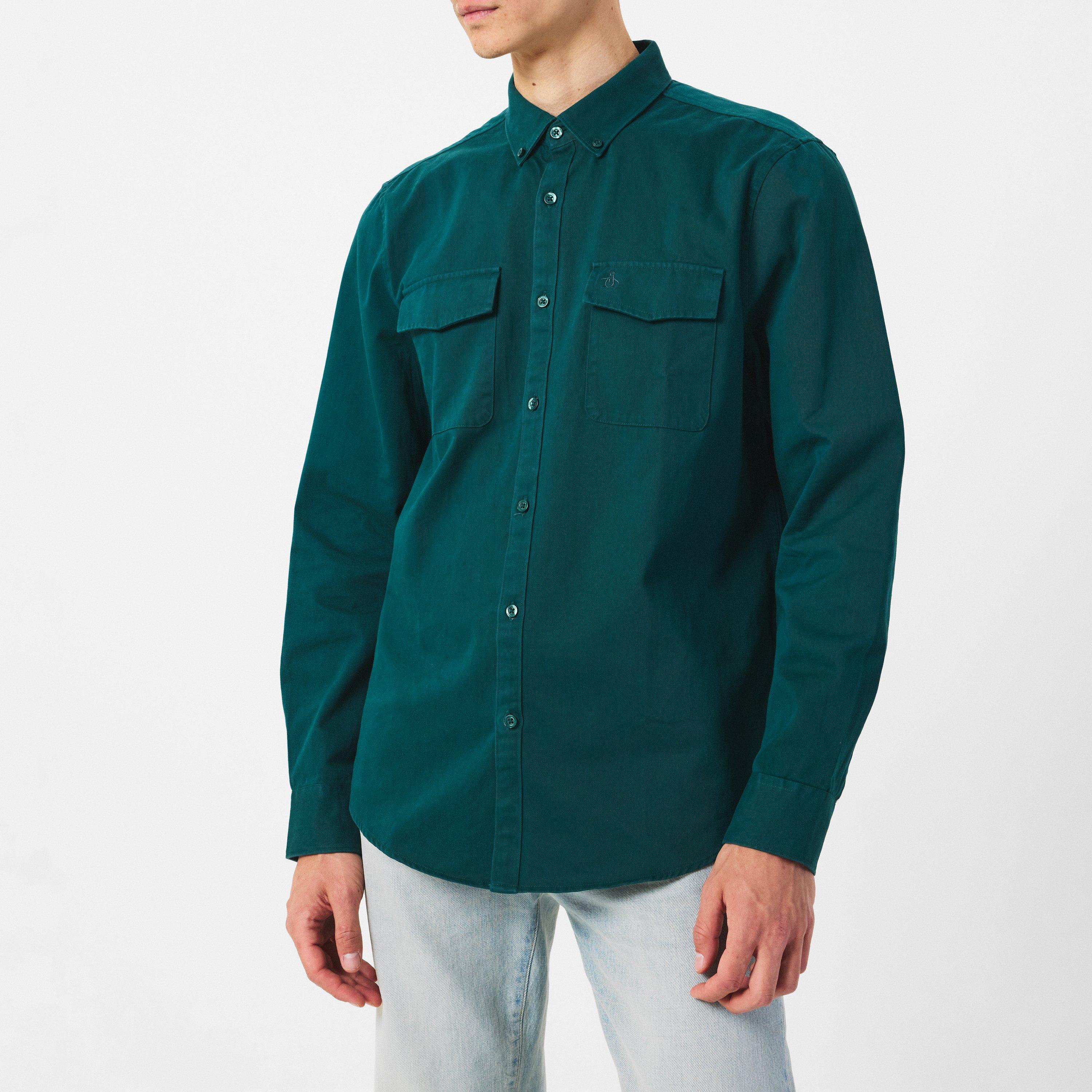 Original Penguin OP Long Sleeve Twill Overshirt Mens