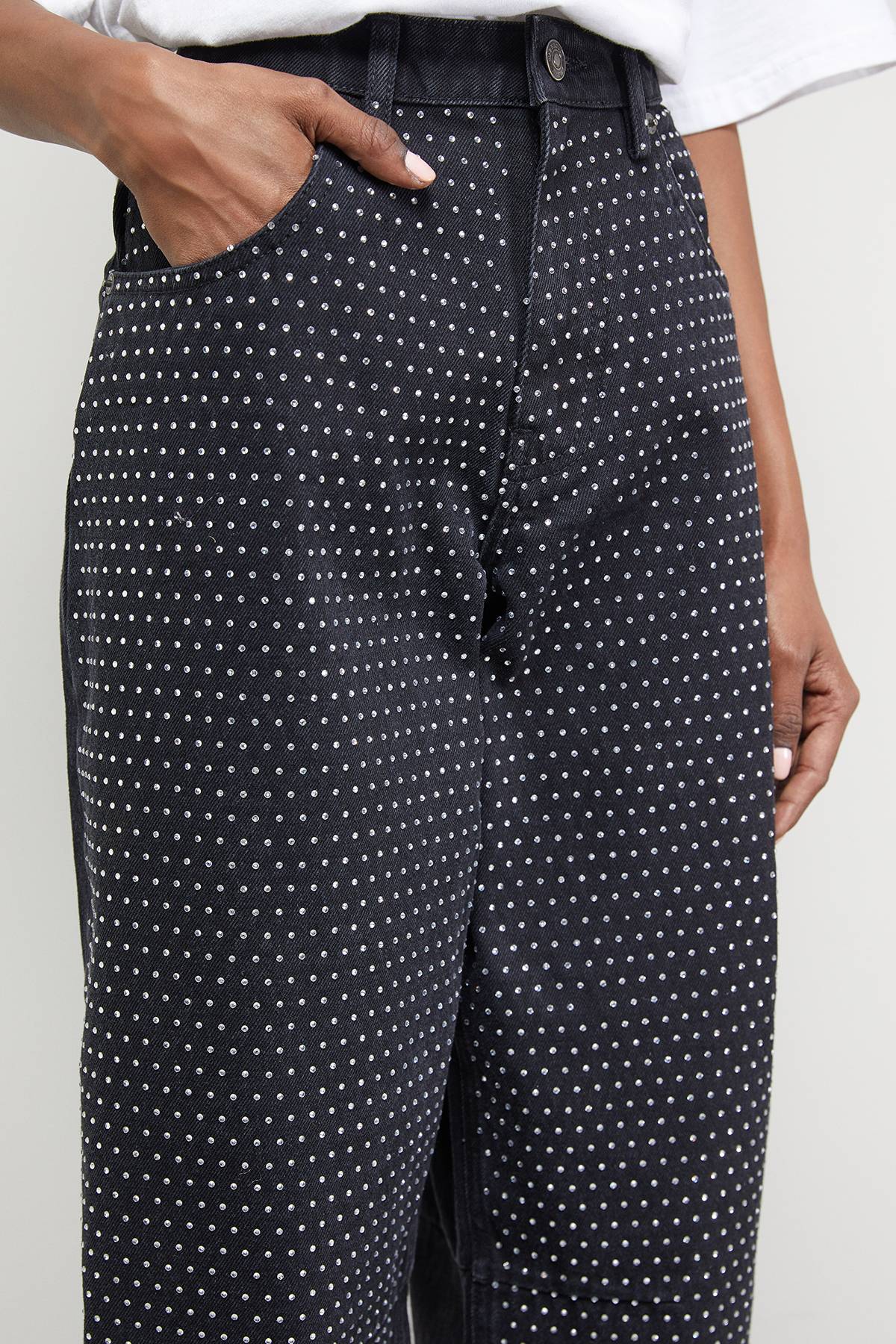 Warehouse Jean Jambe Tonneau à Strass