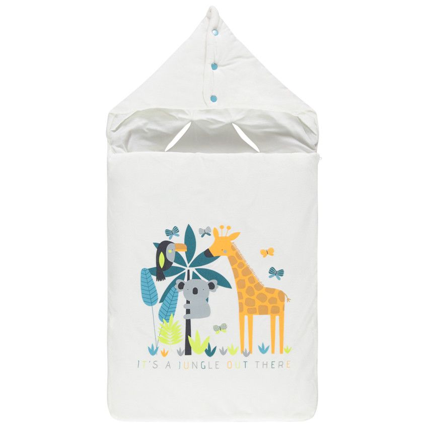 Nid d'ange print animaux de la jungle - Ecru