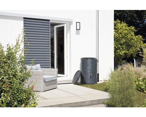 4rain Arondo regenwatertank met aftapkraan en inlaatafdichting, 250 l, grafietgrijs