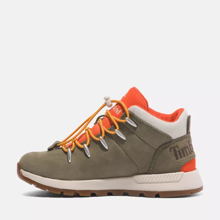 Chaussure de randonnée mi-haute Sprint Trekker pour enfant en vert foncé