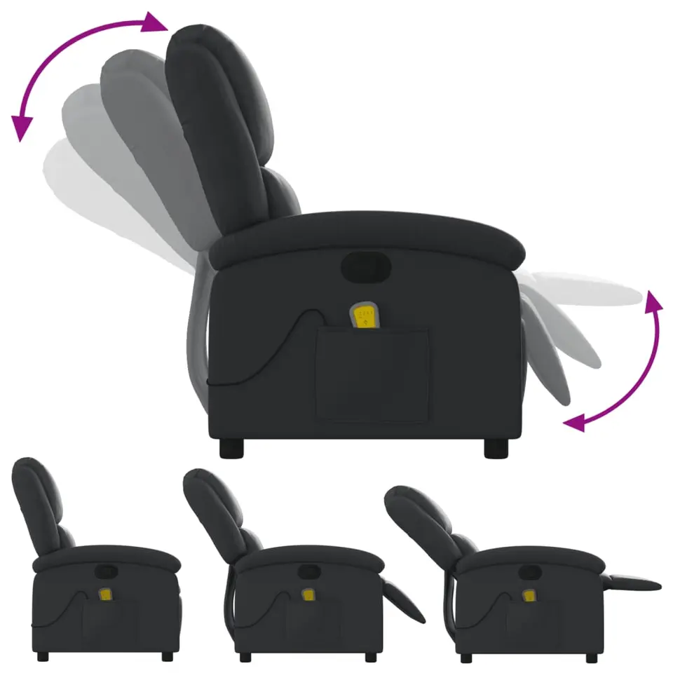 vidaXL - Massagestoel - Zwart - Leer