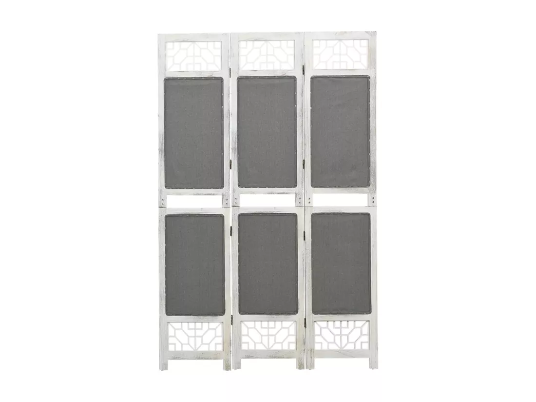 Cloison de séparation 3 panneaux Gris 105x165 cm Tissu