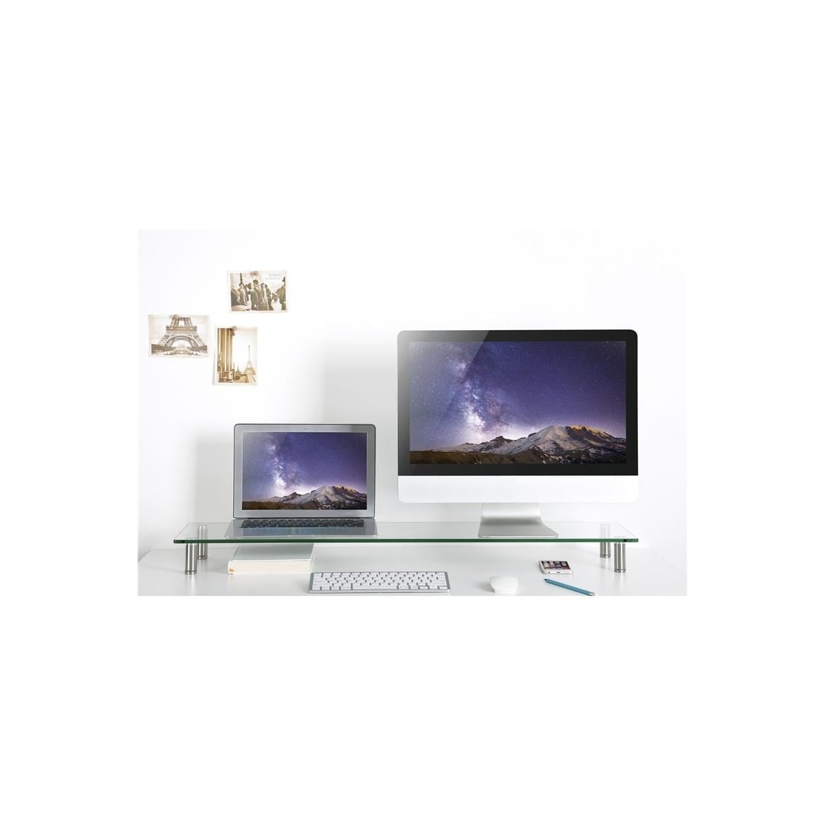 LogiLink Monitorställ i glas/metall 1 m