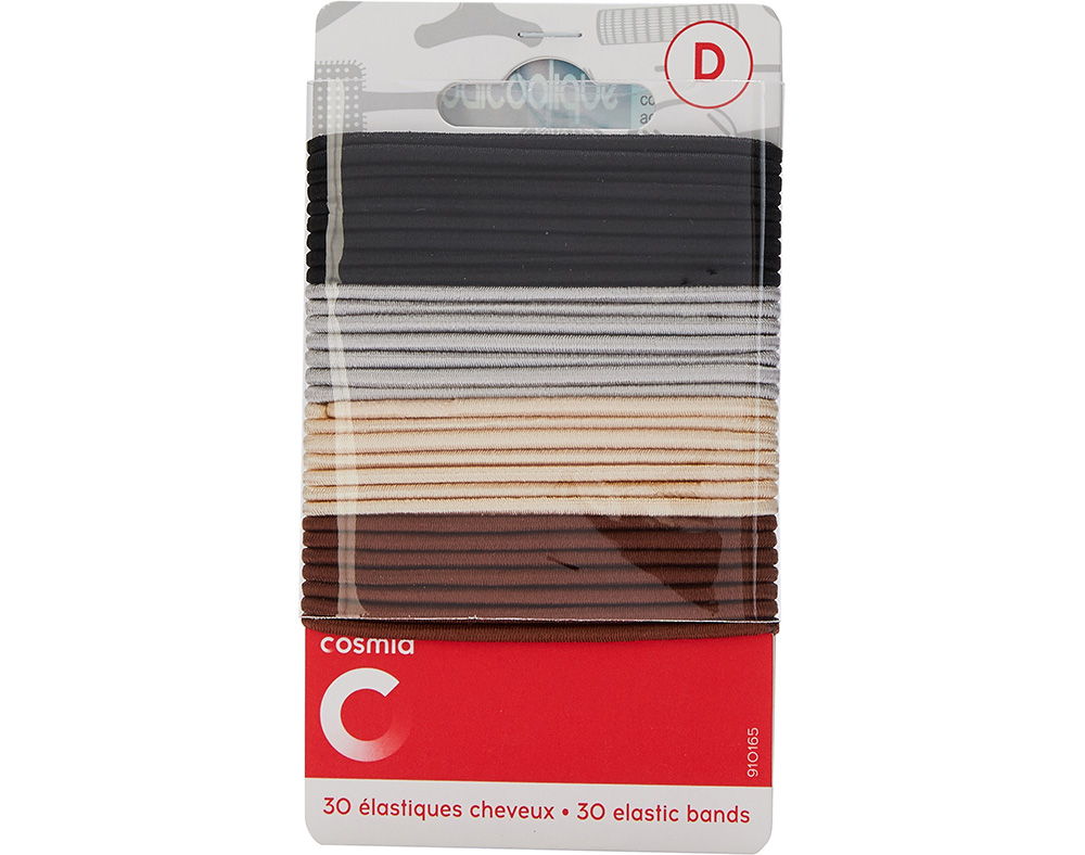 ELÁSTICO COSMIA CABELO ULTRA FINO CORES 30UN
