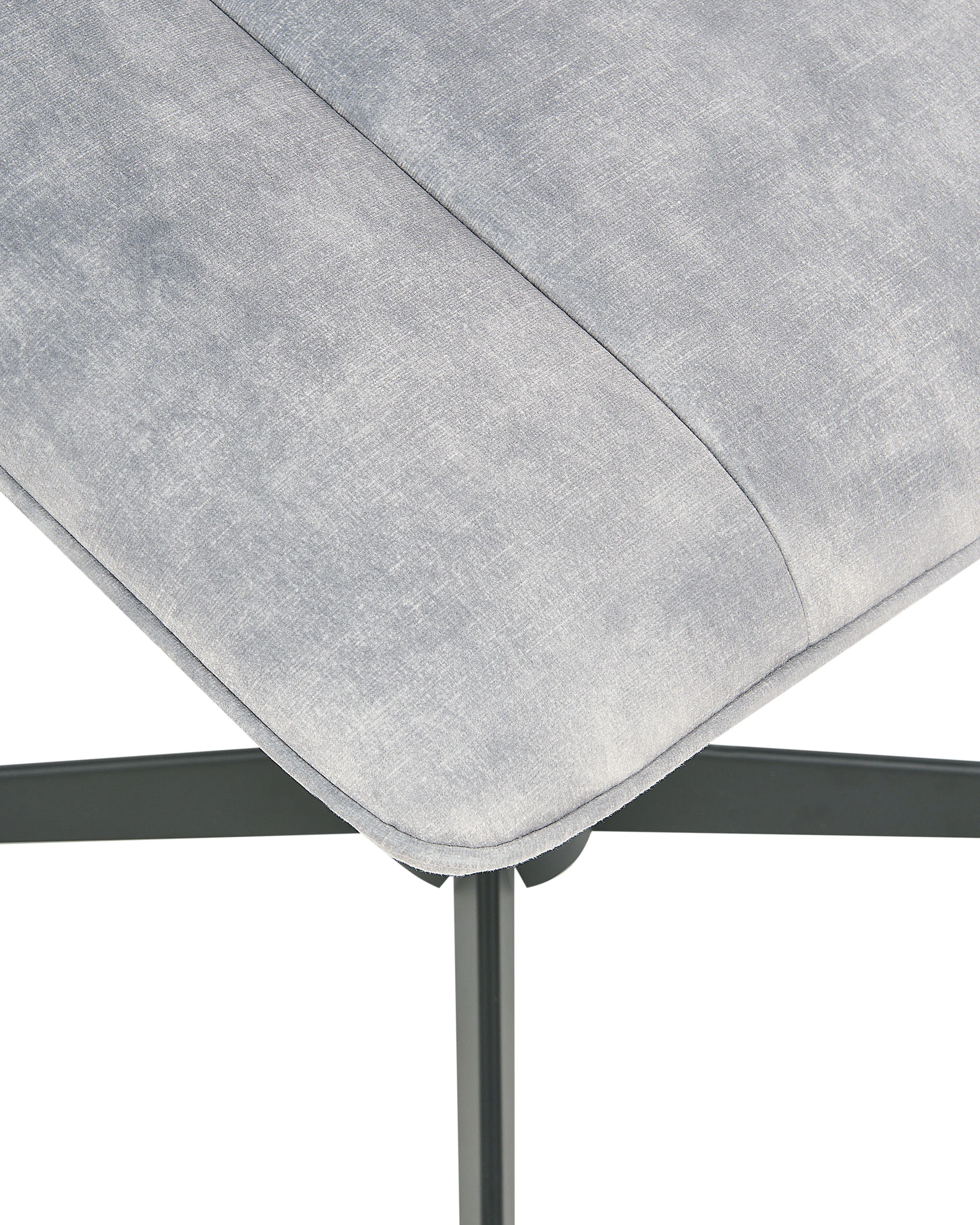 Draaifauteuil LIA met voetenbank Fluweel Lichtgrijs
