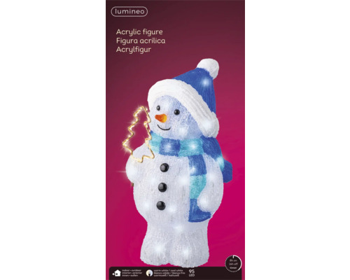 LED Sneeuwpop 20,5 x 21,5 x 43 cm Acryl Koel Wit Warm Wit