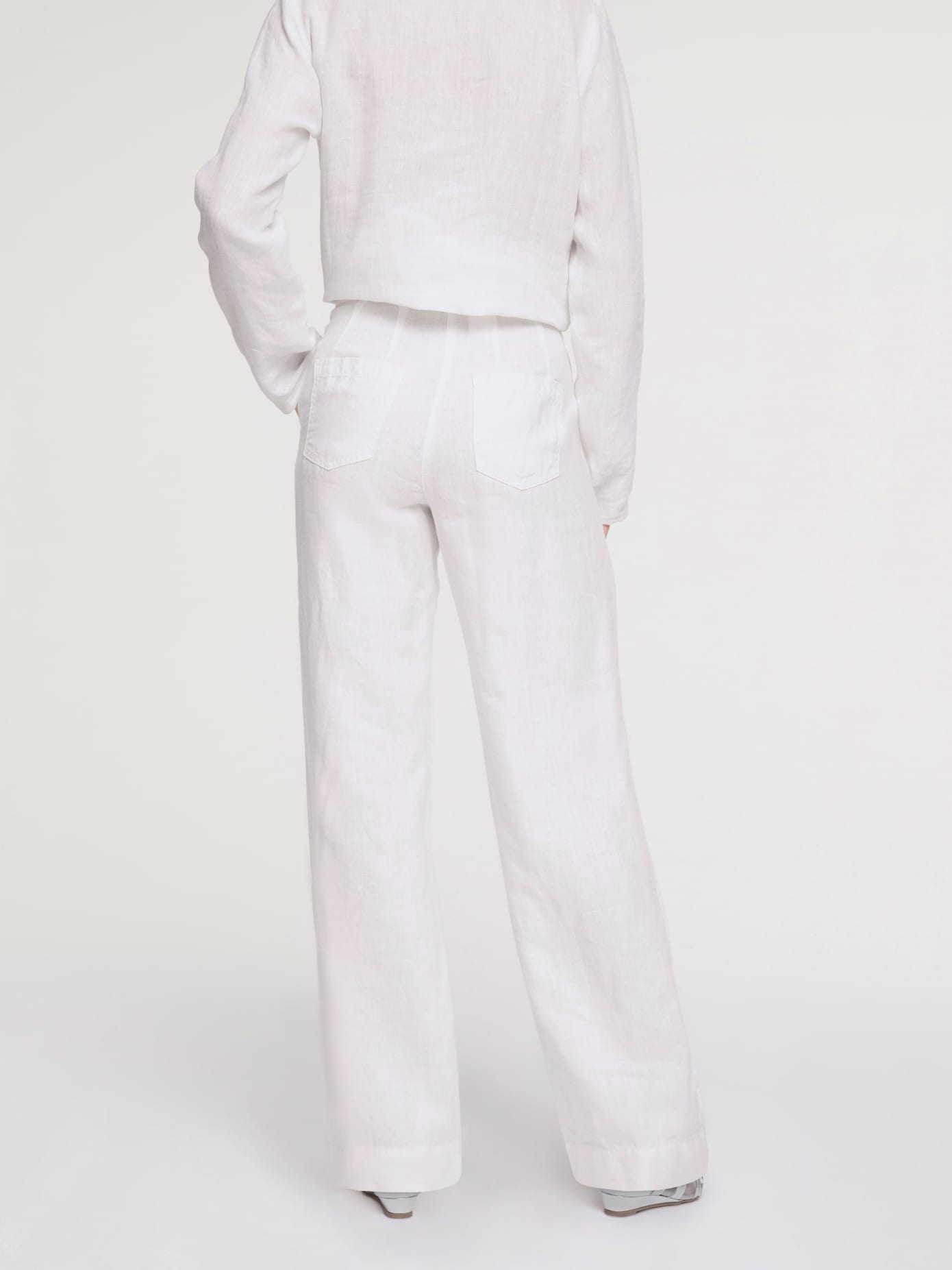 Pantalon en lin jambes larges
