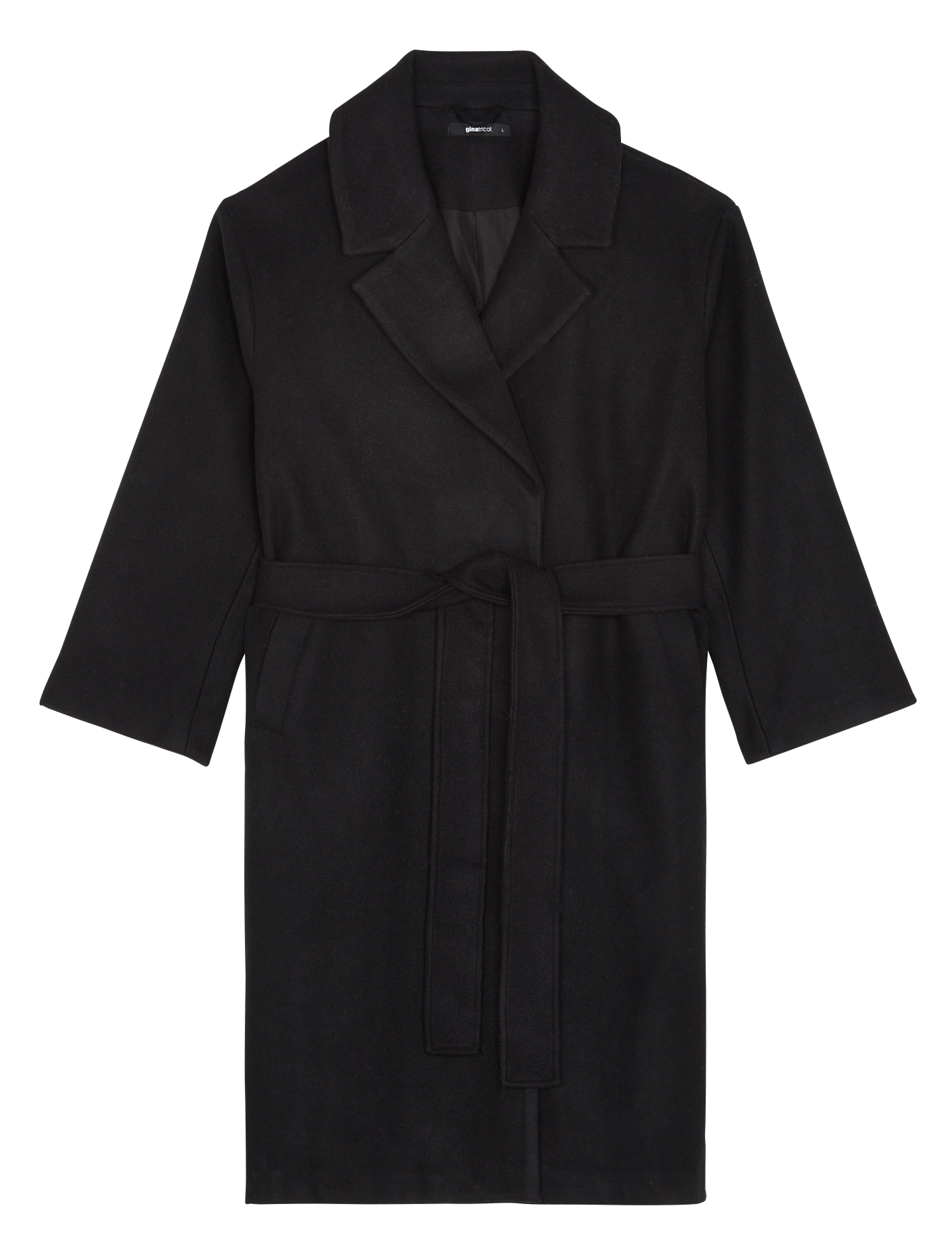 Manteau col tailleur| Noir