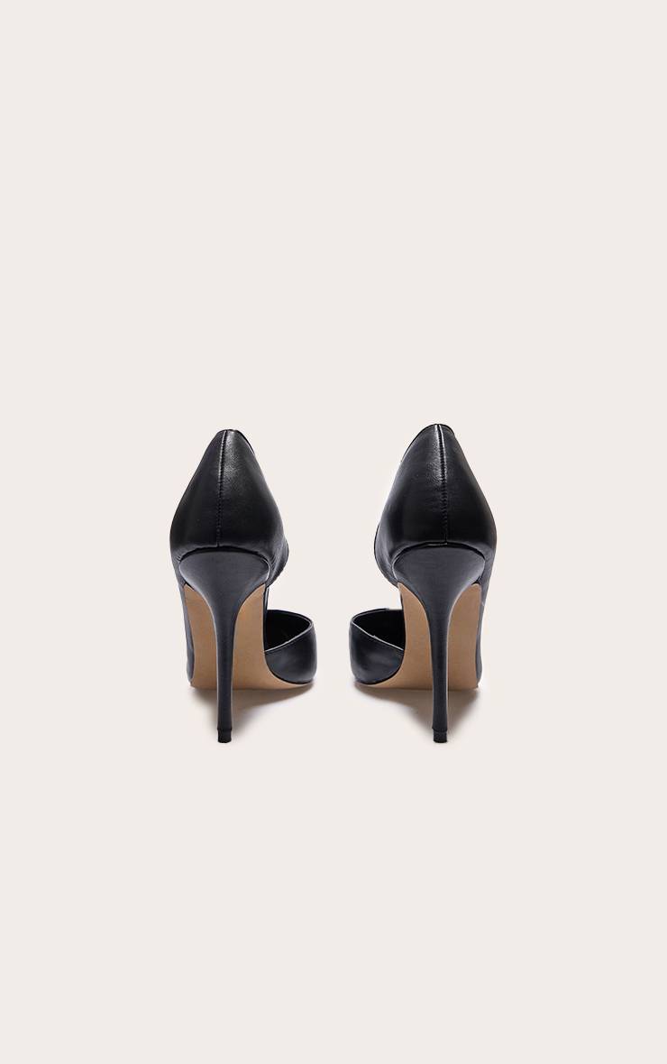Noir Escarpins À Talons Hauts En Synthétiquecuir À Bout Pointu Et Découpes Incurvées
