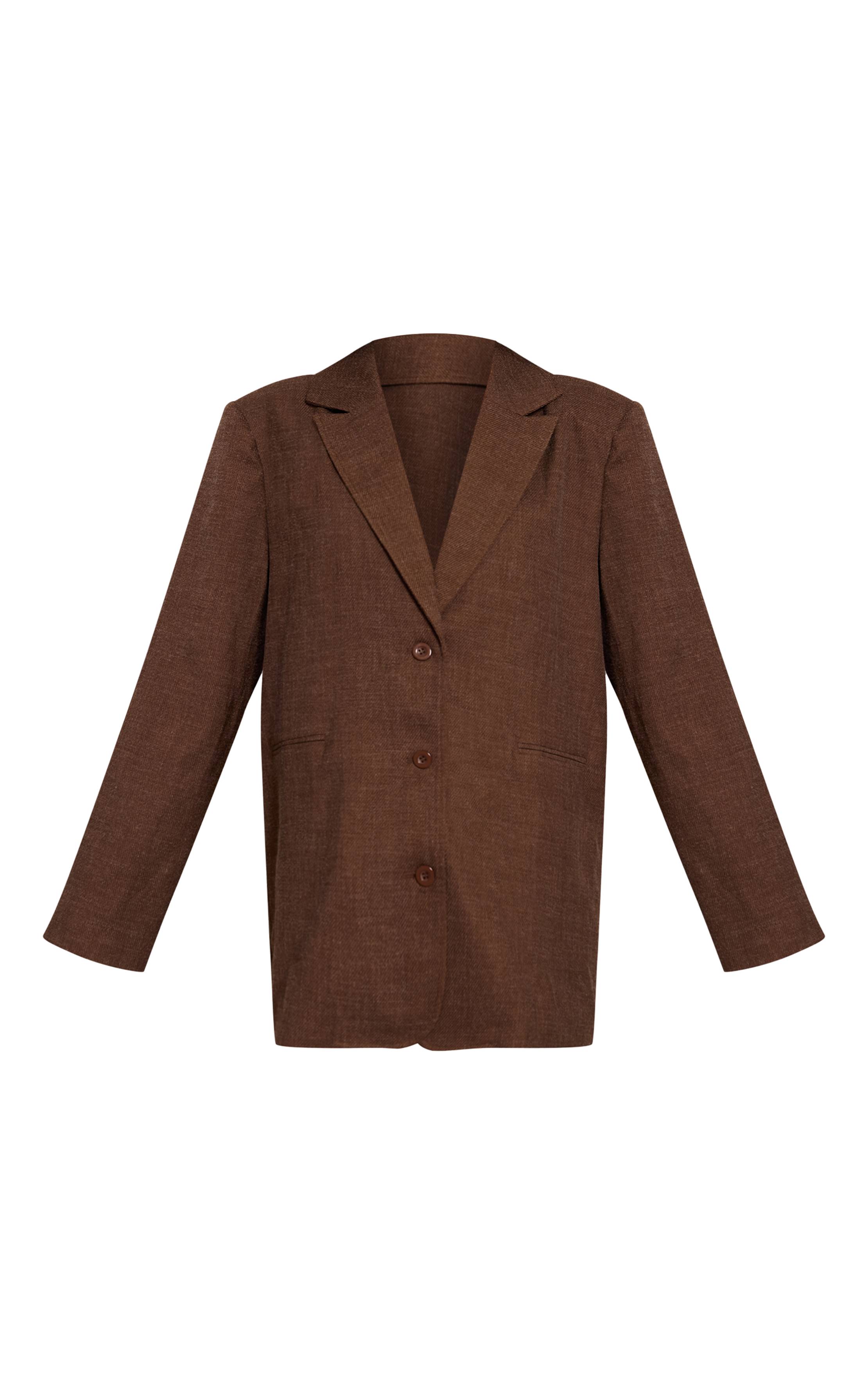 Espresso Robe Blazer Oversize En Tissu Tissé Texturé